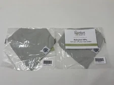 2 Parker Baby Drool Bibs Light Green/Gray NEW