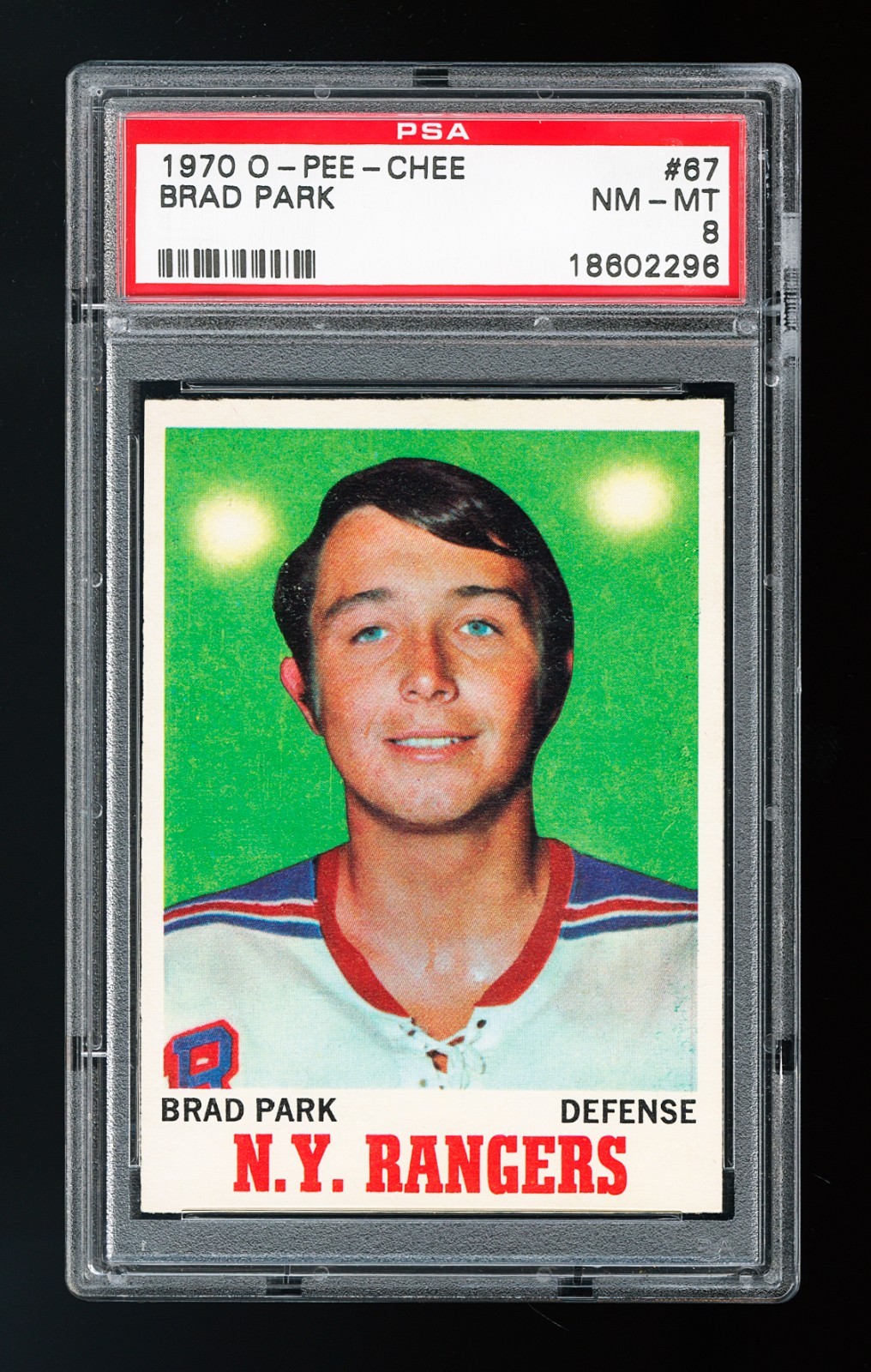1970 O-Pee-Chee #67 Brad Park RC PSA 8 - Outstanding color. Extremely sharp!