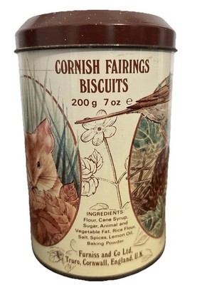 Vintage Cornish Fairings Biscuits Metal Tin Empty 5 x3  Advertising *Read*