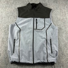 Cody James Vest Mens XL Gray Black Softshell Fleece Lined Core Workwear Outdoor