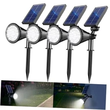 Solar Spot Lights Outdoor, 36 LEDs 1000LM Adjustable Solar 4 Pack Cool White