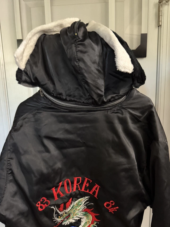 Vintage US Navy Military Korea Souvenir Tour  Embroidered Jacket Size 24 x 22 - Image 4 of 4