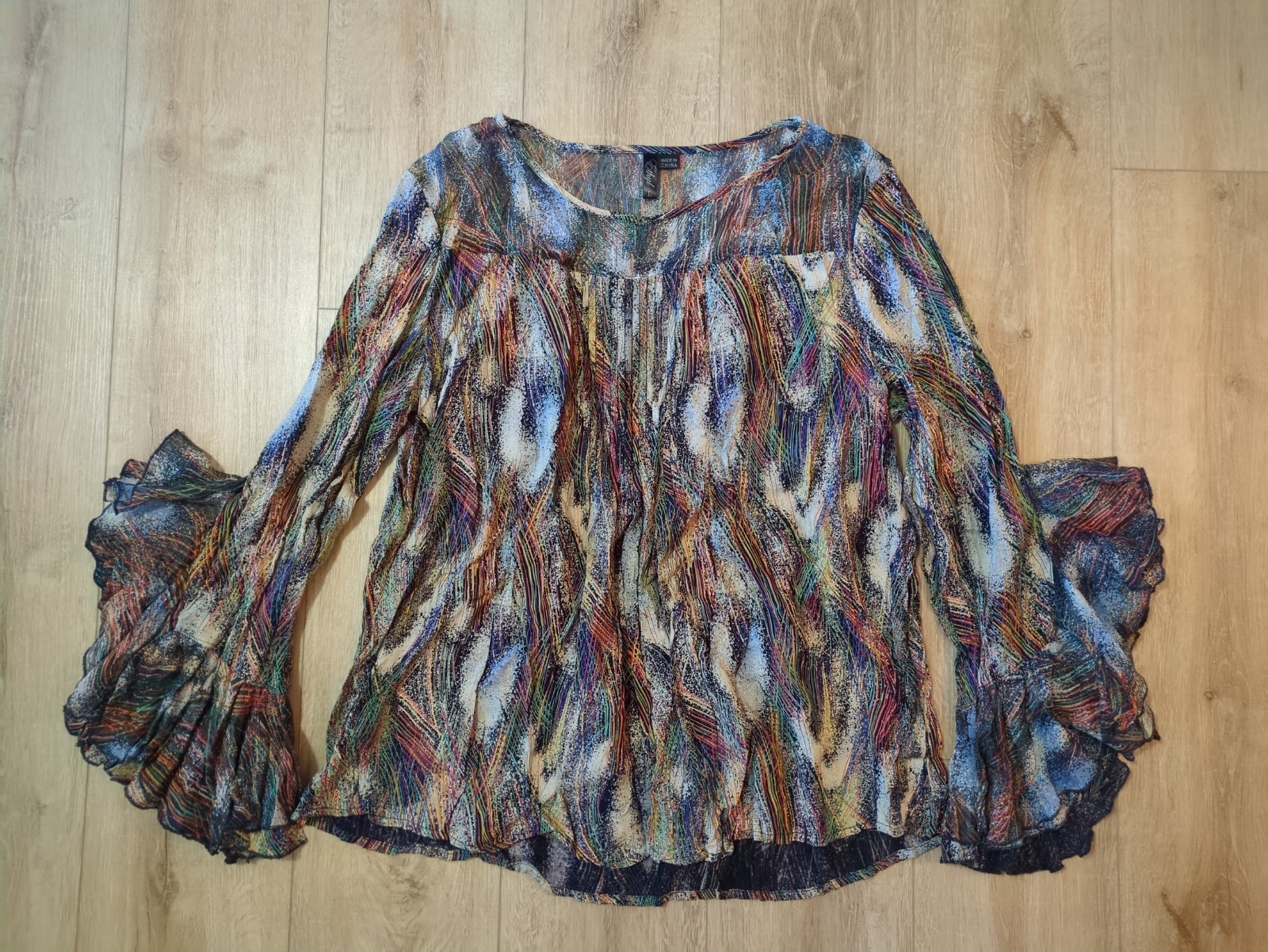 Dramatic Hippy Boho Pleated Front Mesh Collar But… - image 1