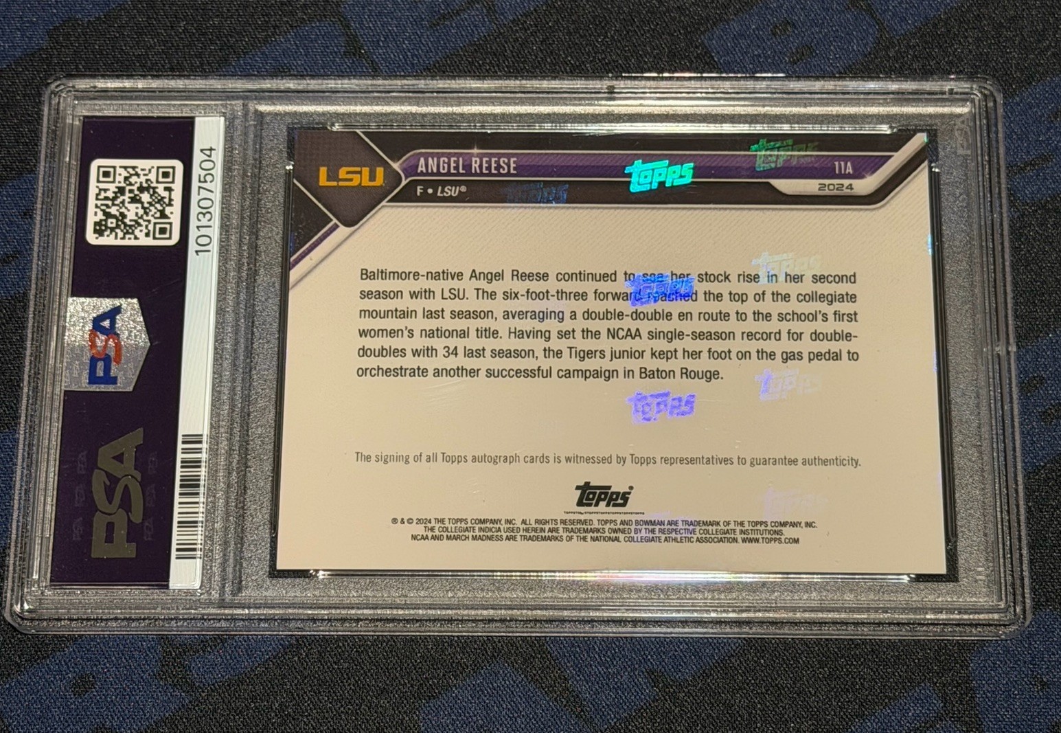 2023 Bowman U Now Angel Reese March Madness Auto /99 PSA 10 view 2