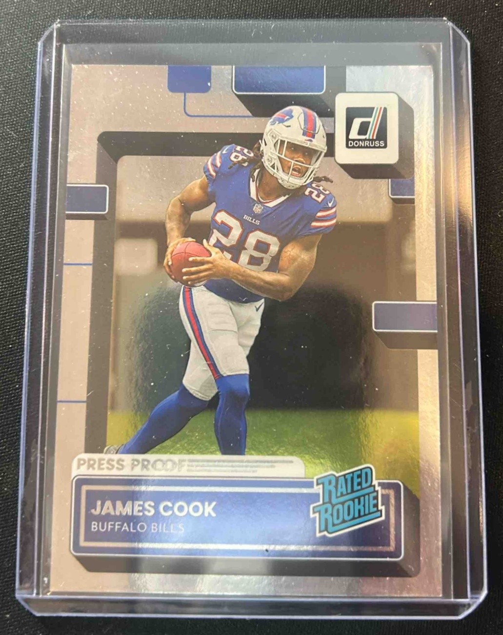 2022 Panini Donruss James Cook Silver Press Proof /100 #315 Rated Rookie Bills