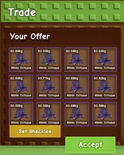 Huge Nightmare Mimic Octopus 60+Kg Grow a Garden 15s Cooldown W/ Toy Age 100