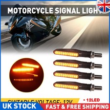4x Universal 12LED Motorcycle Motorbike Turn Signal Indicators Light Lamp Amber