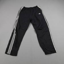 Vintage Adidas Pants Mens Medium Black Windbreaker Track Tear Off Peel Away 90s