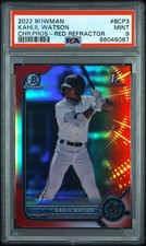 2022 Bowman Chrome KAHLIL WATSON Red Refractor 5/5 PSA 9!!!. True Red!!