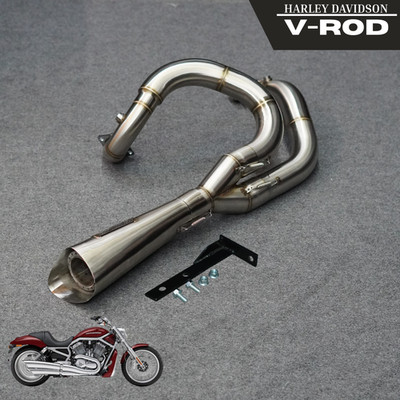 2 into 1 Exhaust Full System Fits Harley Davidson V ROD VRSCB 2004-2005