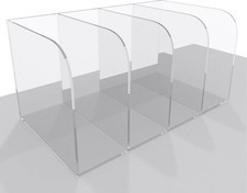 Acrylic Magazine File Holder, Vertical Desk File Organizer Sorter with 4 Comp...