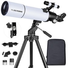 Telescope for Adults High Powered, 80mm Aperture 600mm AZ Mount Refractor Tel...