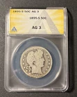 1895-S BARBER HALF DOLLAR ANACS AG 3- BETTER DATE -50C