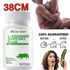 L-Arginine 60 Nitric Oxide,Testosterone Booster,Energy Support Capsules 3000 mg
