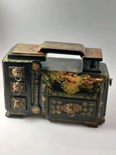 Antique Jewelry box wooden Handpainted