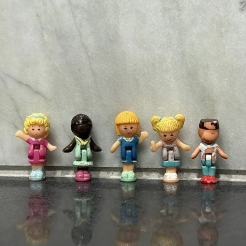 Vintage Polly Pocket 1992 Stampin School Complete Replacement Dolls Lot of 5