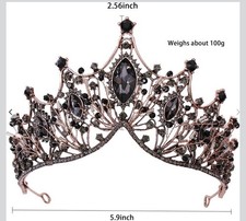 Korona, Czarny Kryształ Barok Królowa, Impreza kostiumowa, Akcesoria do włosów
