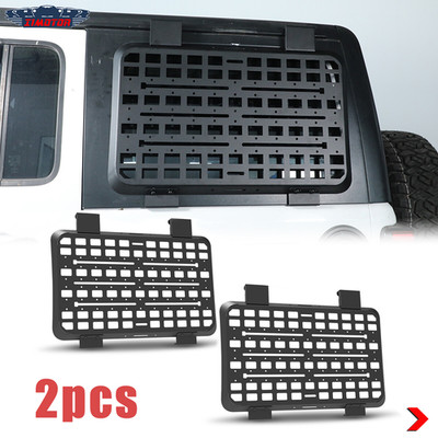 2pcs Multifunction Rear Window Storage Molle Panels For 18-26 Jeep Wrangler