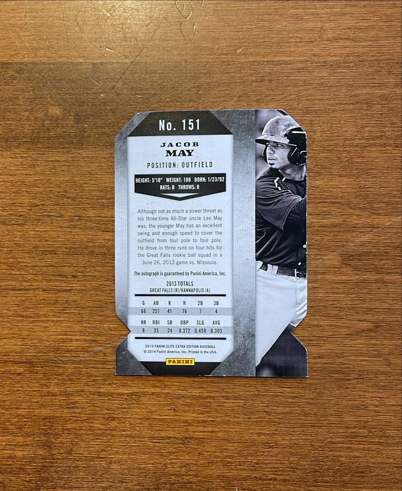 Jacob May 2013 Elite Aspirations Die Cut Auto White Sox Coastal Carolina /100 - Image 2 of 2