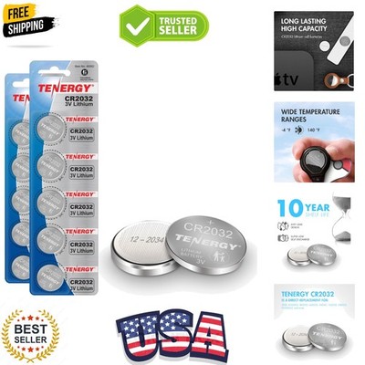 3V CR2032 Batteries, Lithium Button Coin Cell 2032 Battery, Compatible with A...