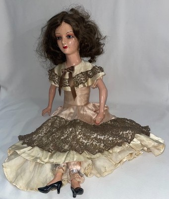 Vtg Antique Lady Boudoir Doll Unbranded Composition Head Hands Feet
