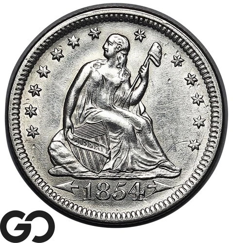 1854 Seated Liberty Quarter w/ Arrows, Choice Uncirculated+