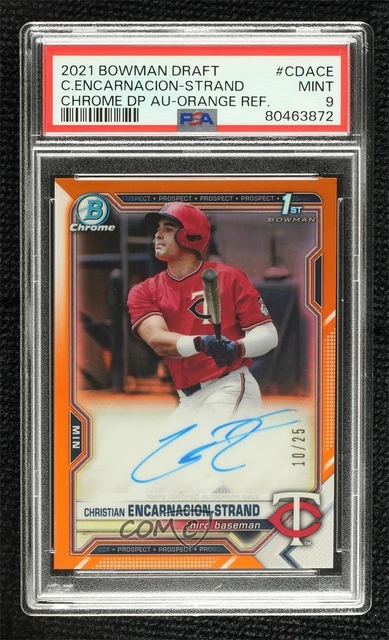 2021 Bowman Draft Orange Refractor 10/25 Christian Encarnacion-Strand Auto 12wc