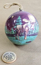 Moose Christmas ornament & Alaskan wooden nickel novelty