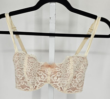 b.tempt'd Womens Sz 30DDD Sexy Demi Bra Light Beige Cream Lace