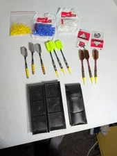 9 soft tip darts Unknown Manufacturer/ 60 Extra Tips 2 Sets Xtra Fletching 