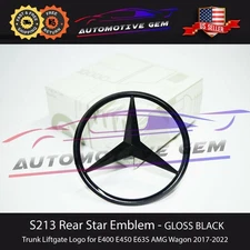S213 E63S WAGON AMG Trunk Star Emblem GLOSS BLACK Rear Logo Badge Mercedes E450
