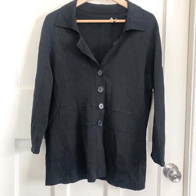 Marco Polo Black Button Up Long Sleeve Cardigan Size XL