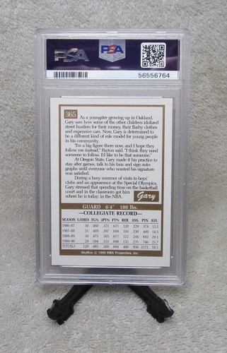 PSA GRADED 9 MINT 1990-91 Skybox GARY PAYTON Basketball Rookie Card #365 SONICS - Picture 6 of 7