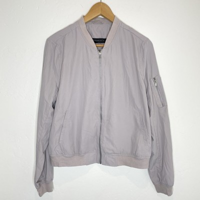Bagatelle Heritage Jacket Womens Medium Gray Black Bomber Full Zip Lightweight