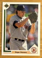 1991 Upper Deck Roger Clemens Baseball Card #655 Red Sox Pitcher VGEX O/C