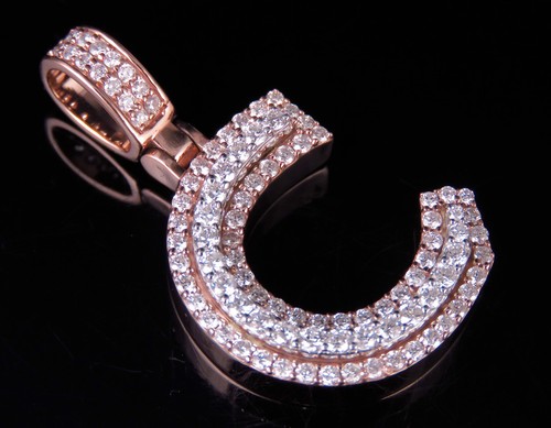 C Initial Diamond Pendant Charm 10K 