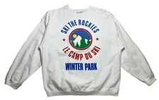 Vintage Ski The Rockies Winter Park Long Sleeve T-Shirt Puff Print (Read Desc)