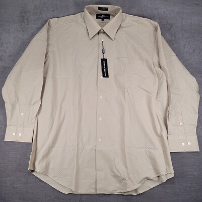 Giorgio Brutini Striped Dress Shirt Point Collar Button Up Long Sleeve 17 32/33