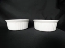 Set of 2 Corning Ware 5 1/2" French White F-16-B Casserole Very Good Used Cond.