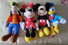 Disney Mickey Minnie Mouse Goofy Donald Duck Pluto 12  Plush Lot EUC