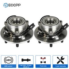 2Pcs Front Wheel Hub Bearings For Chevy K1500 Suburban GMC Yukon Tahoe 4WD 6 Lug