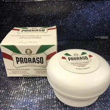 Proraso Shaving Soap in a Bowl Green Tea & Oatmeal - Sensitive Skin - 5.2 Oz