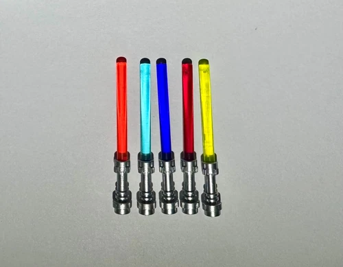 LEGO Star Wars Lightsaber Lot For Minifigures Metallic Silver Hilt (x5)