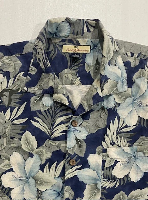 Men's Tommy Bahama Silk Shirt Size M Button Down Short Sleeve Floral