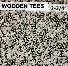 50 pcs 2 3/4" 70MM LONG LENGTH WHITE BLACK NEW GOLF NATURAL REAL WOOD TEES PGA