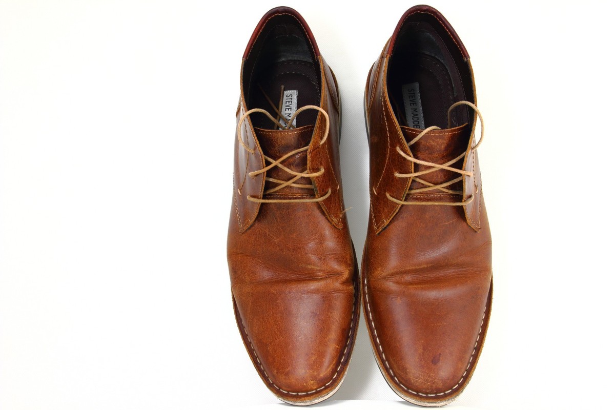 Steve Madden Mens Harken 247 Brown Cognac Leather Chukka 