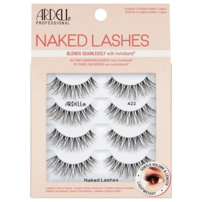 Ardell Naked Lashes | 4 Paar, 1er Pack | Nahtlos bleichen mit Invisiband