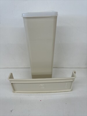 TUPPERWARE Cracker Keeper w/ Lid 1697-7 & Tray 1698-3 Almond Vintage