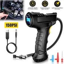 150PSI Cordless Electric Car Air Compressor Tyre For 12V Battery Inflator Pump