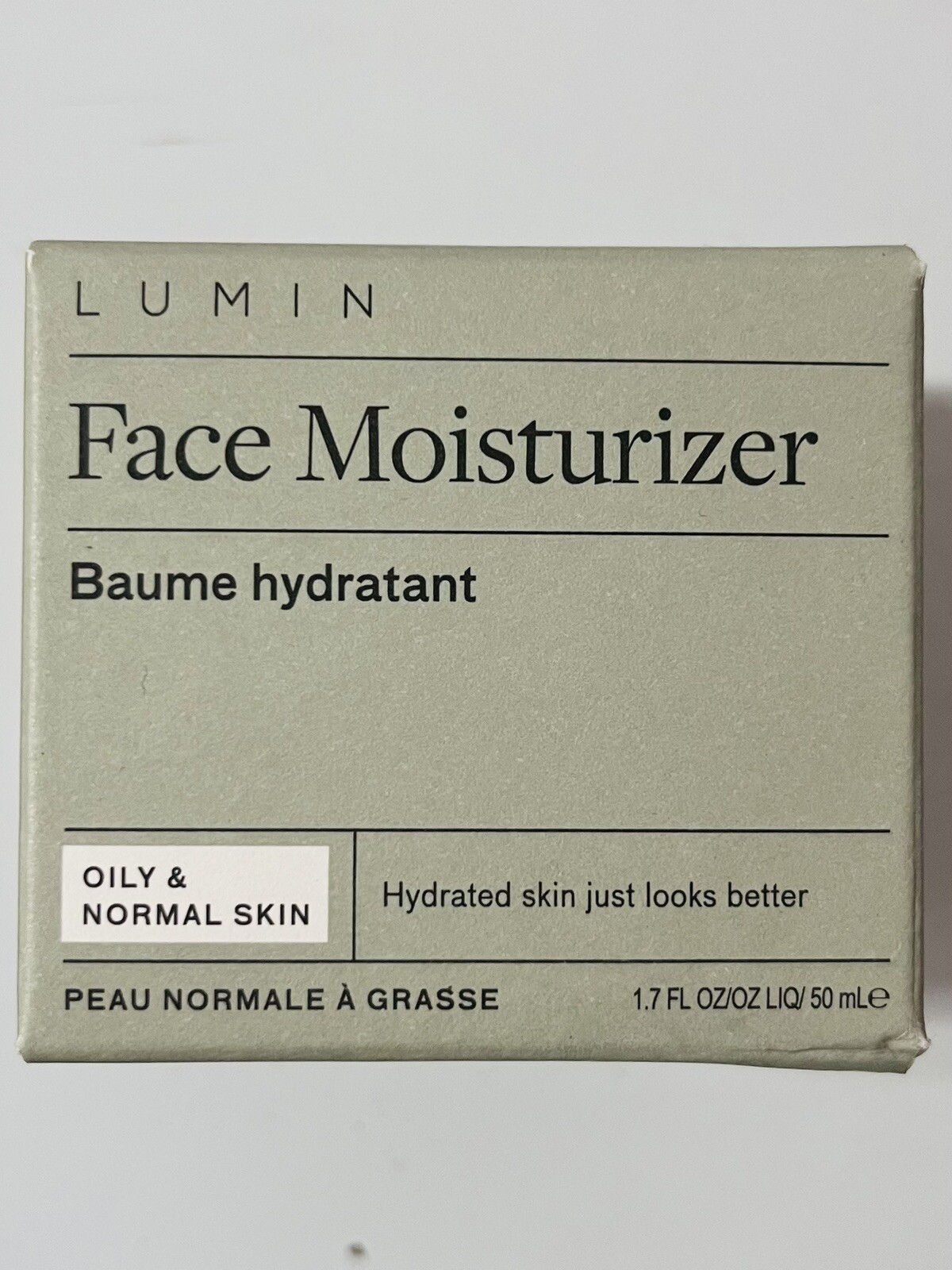 NEW Lumin Mens Face Moisturizer 1.7 Oz Oily Normal Skin Types Lotion